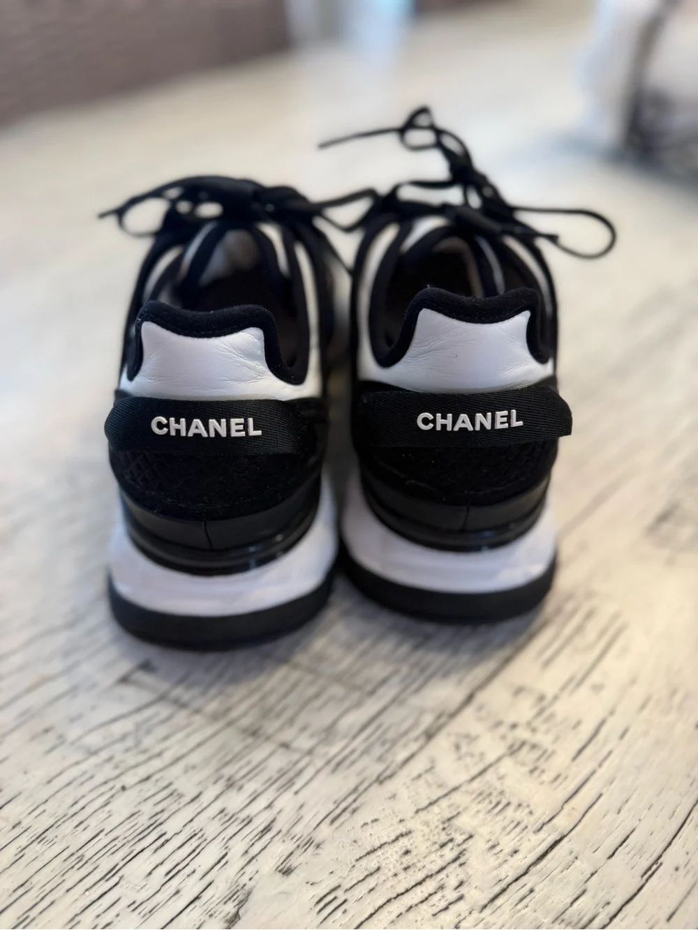 CHANEL Chunky Interlocking CC Logo Sneakers 38 LIKE NEW